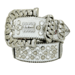 Curb Chain square b Silver White