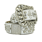 Curb Chain square b Silver White