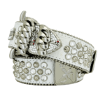 Curb Chain square b Silver White