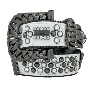 Chain On Chain Lavasan White Clear BB Simon Belt  Chain On Chain Lavasan White Clear BB Simon Belt