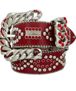 Curb Chain Helix – Red/Silver