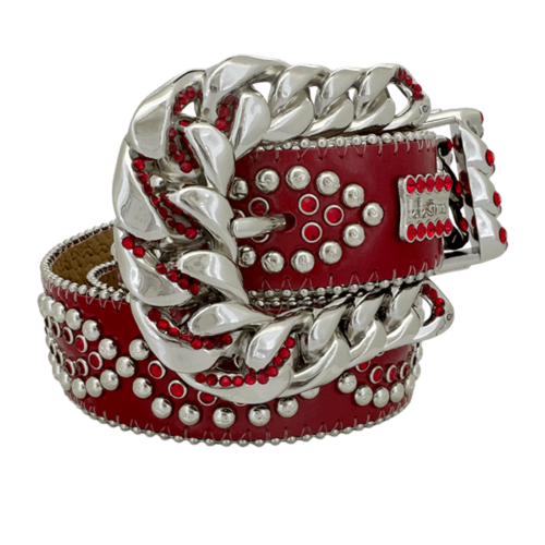 Curb Chain Helix – Red/Silver