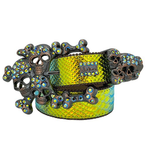 Iridescent Gold Python Skull pile