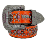 Trojan-Orange/Black Amethyst By BB Simon Belt