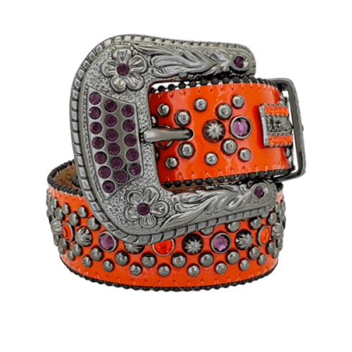 Trojan-Orange/Black Amethyst By BB Simon Belt