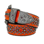 Trojan-Orange/Black Amethyst By BB Simon Belt