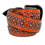 Trojan-Orange/Black Amethyst By BB Simon Belt