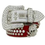 Crimson Skulls Fusion White Belt - BB Simon Belt