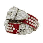 Crimson Skulls Fusion White Belt - BB Simon Belt