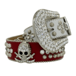 Crimson Skulls Fusion White Belt - BB Simon Belt