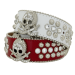 Crimson Skulls Fusion White Belt - BB Simon Belt
