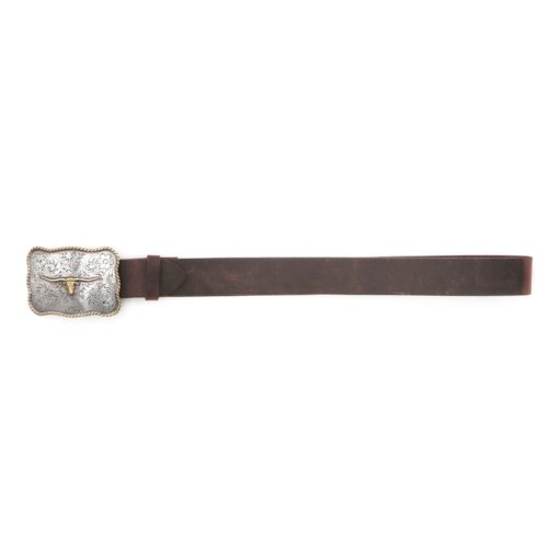 1 1/2" Scalloped Longhorn Western Buckle Belt