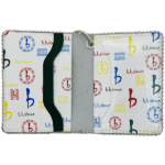 BB Simon Belt Providing you a purse embed a logo of BB Simon on a white color Wallet with a silver color of chain