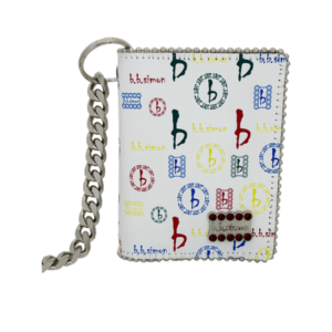 Chain Wallet- Small bb Pattern White / Siam Chain Wallet- Small bb Pattern White / Siam