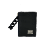BB Simon Belt Providing you a purse embed a logo stamp of BB Simon on a Black color Wallet with a Black color of chain