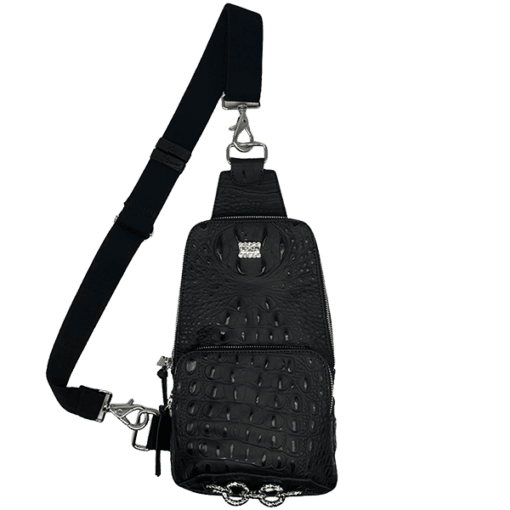 Sling Bag – Black Croc