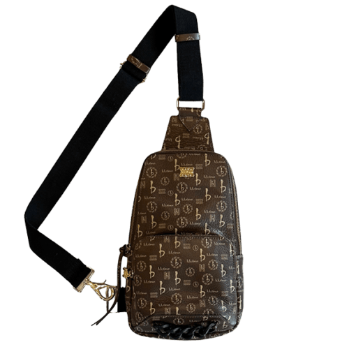 BB Pattern Sling Bag – Brown