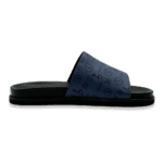 BB Pattern Leather Slides – Navy