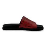 BB Pattern Leather Slides – Red