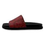 BB Pattern Leather Slides – Red