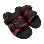 BB Pattern Strapped Slides – Red