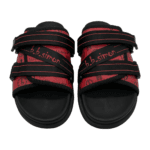 BB Pattern Strapped Slides – Red