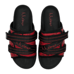 BB Pattern Strapped Slides – Red