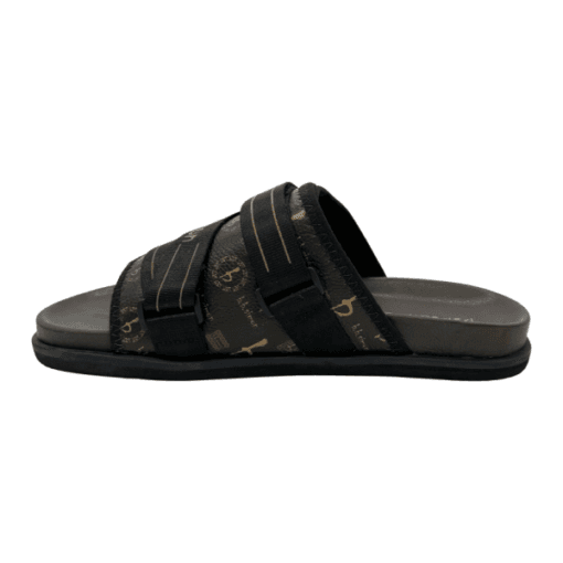 BB Pattern Strapped Slides – Brown