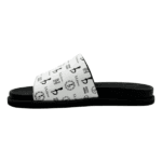 BB Pattern Leather Slides – White