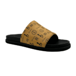 BB Pattern Leather Slides – Butterscotch