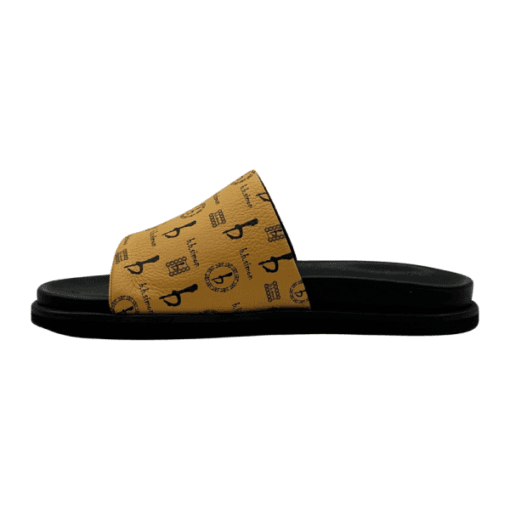 BB Pattern Leather Slides – Butterscotch