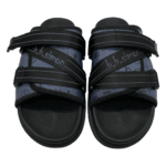 BB Pattern Strapped Slides – Navy
