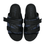 BB Pattern Strapped Slides – Navy