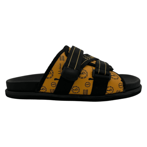 BB Pattern Strapped Slides – Butterscotch