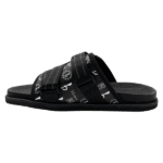 BB Pattern Strapped Slides – Black