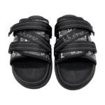 BB Pattern Strapped Slides – Black
