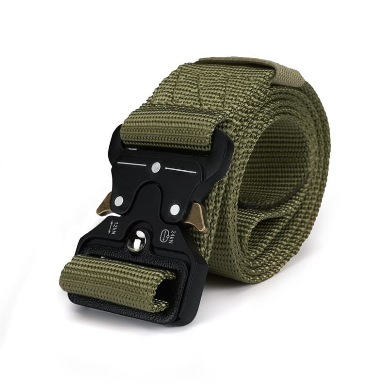 With a Beige Strap and a Beautiful Black Magnetic Belt Buckle