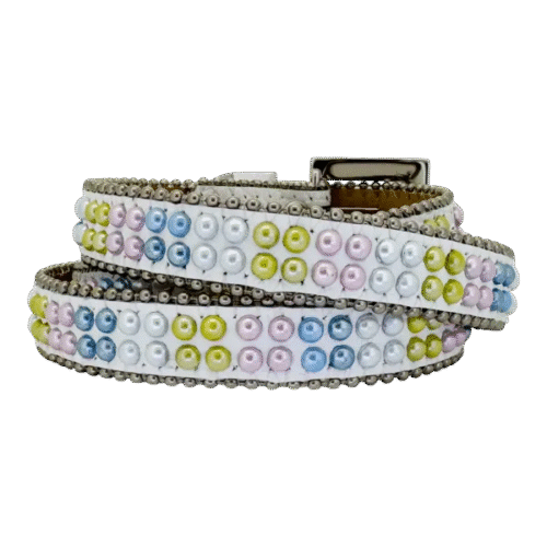 BB Simon Alegra-Multi Colored Pearl / White Belt