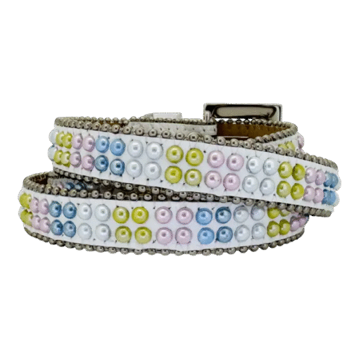 BB Simon Alegra-Multi Colored Pearl / White Belt