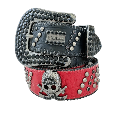 BB Simon Bloody Skulls Jet Black Belt