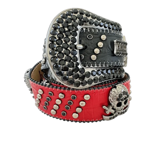 BB Simon Bloody Skulls Jet Black Belt